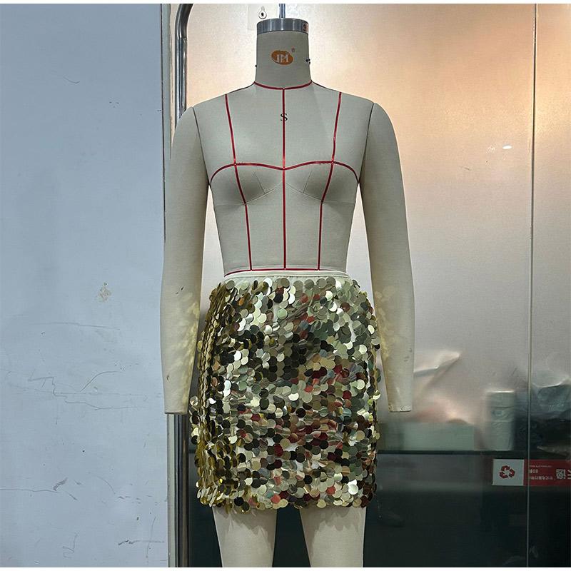 Fashion Women's Sequin Mini Skirt Glitter Skirt Belly Dance Short Skirt Clubwear Festival Costume for Concert Streetwear