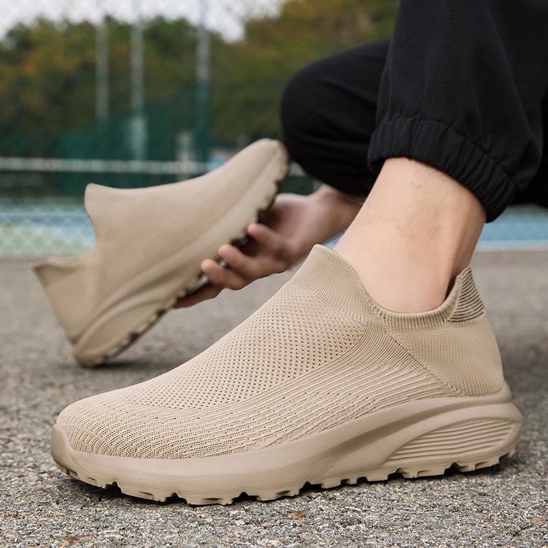 Men’s Moccasins Loafers Casual Slip on Walking Shoes Summer Men’s Slip-ons Lightweight Socks Khaki Black Shoes for Boy Large Size 38-47