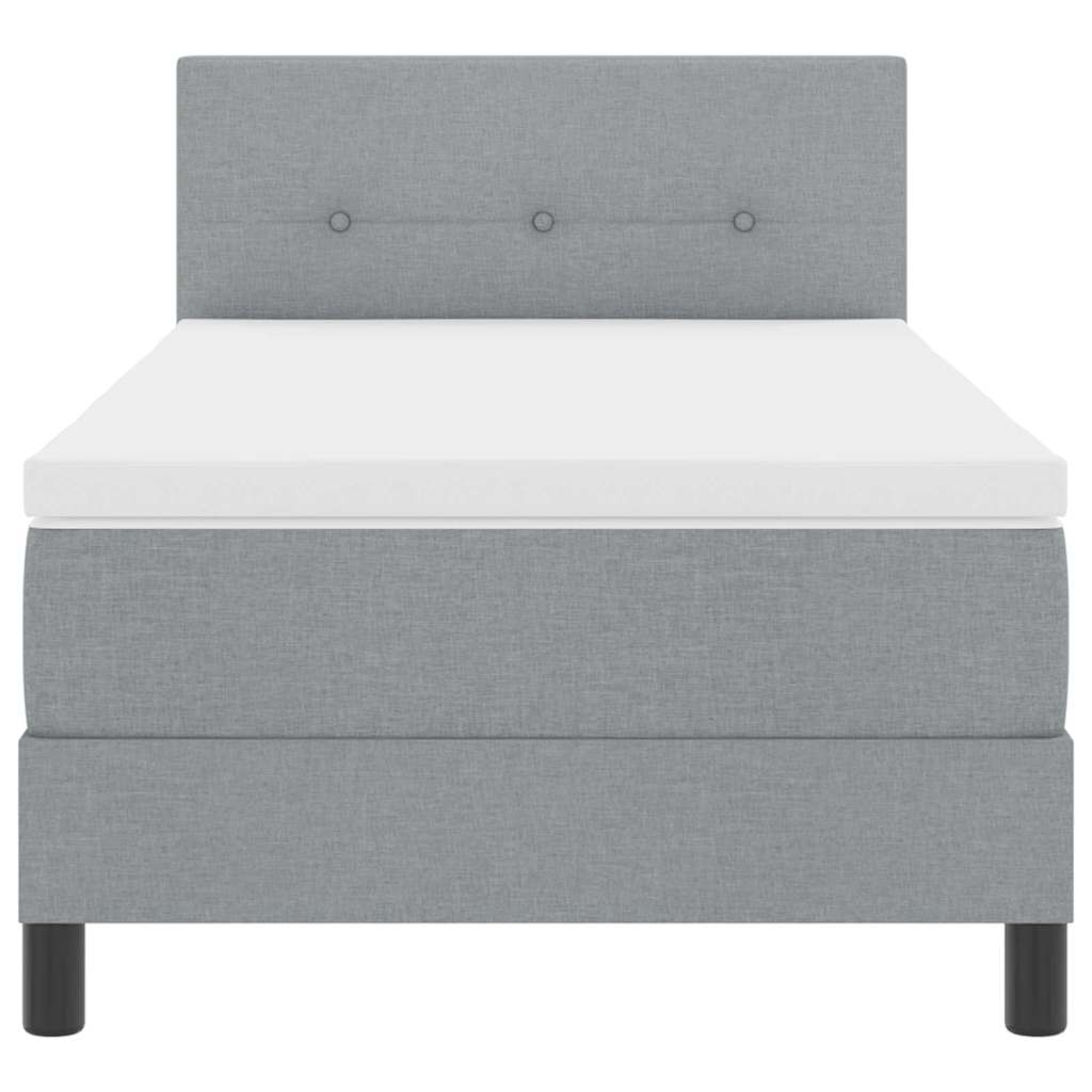 Boxspring Bed with LED Light Strips Light Gray 80 x 200 cm Fabric