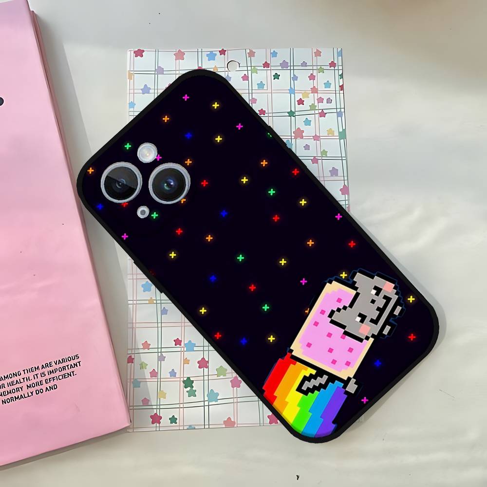 

Cute Funny N-nyan Cat Phone Case Black Phone Case That Fits For IPhone 17,16,15,11,13,14 Pro Max,Plus,X,Xr,Xs Max,13Mini iphone14