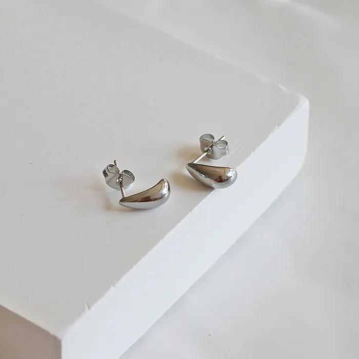 _FF90A Surgical Steel Mini Drop Teardrop Earrings