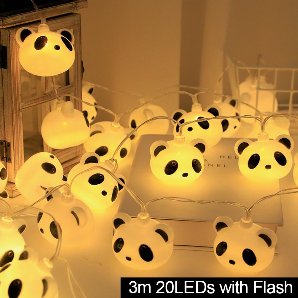 10/20LED Cartoon Panda Light String Kids Christmas Garden Party Fairy Light Bedroom Atmosphere Light for Photography Gifts Decor