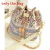 Oxford Canvas Bucket Bag For Women With Flower Print Design And Chain For Daily Use