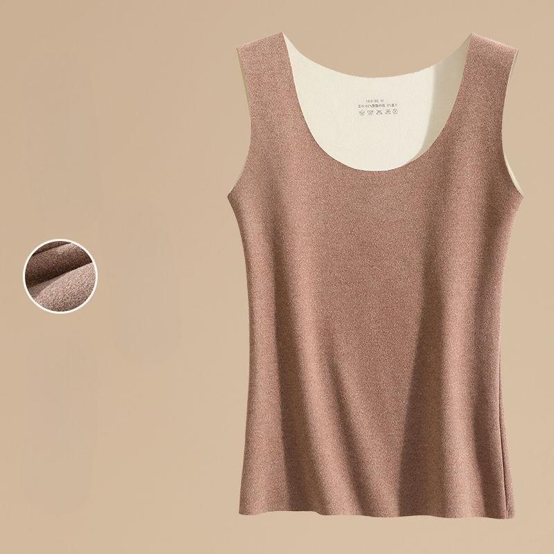 Spring Autumn  Women's Sleeveless AB-Side Vest Versatile Warm Thermal Seamless Liner