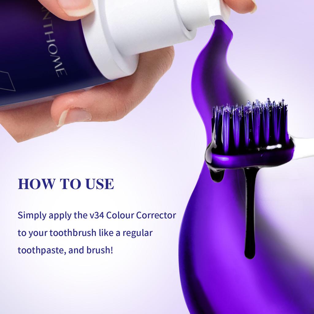 V34 Toothpaste 30ml for Teeth Whitening, Remove Smoke Stains, Fresh Breath, Stain Removal, Whitening Toothpaste