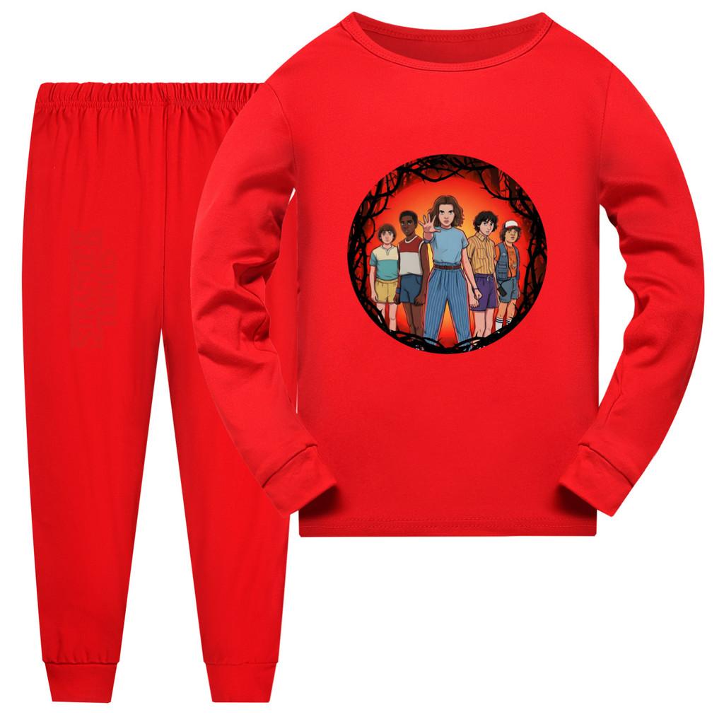 5314 Kinderen Stranger Things Print Pyjama Lange Nachtkleding