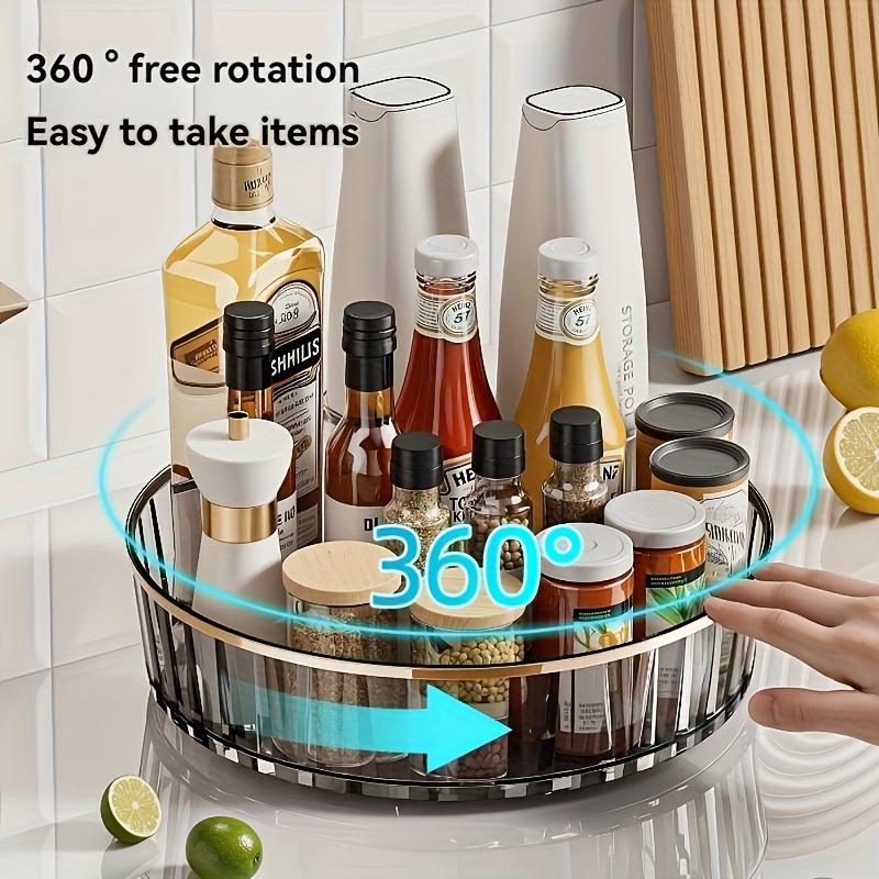360 Degree Rotating Seasoning Rack, Kitchen Storage Rack, Seasoning Bottle Storage Tray, Rotating Storage Tray