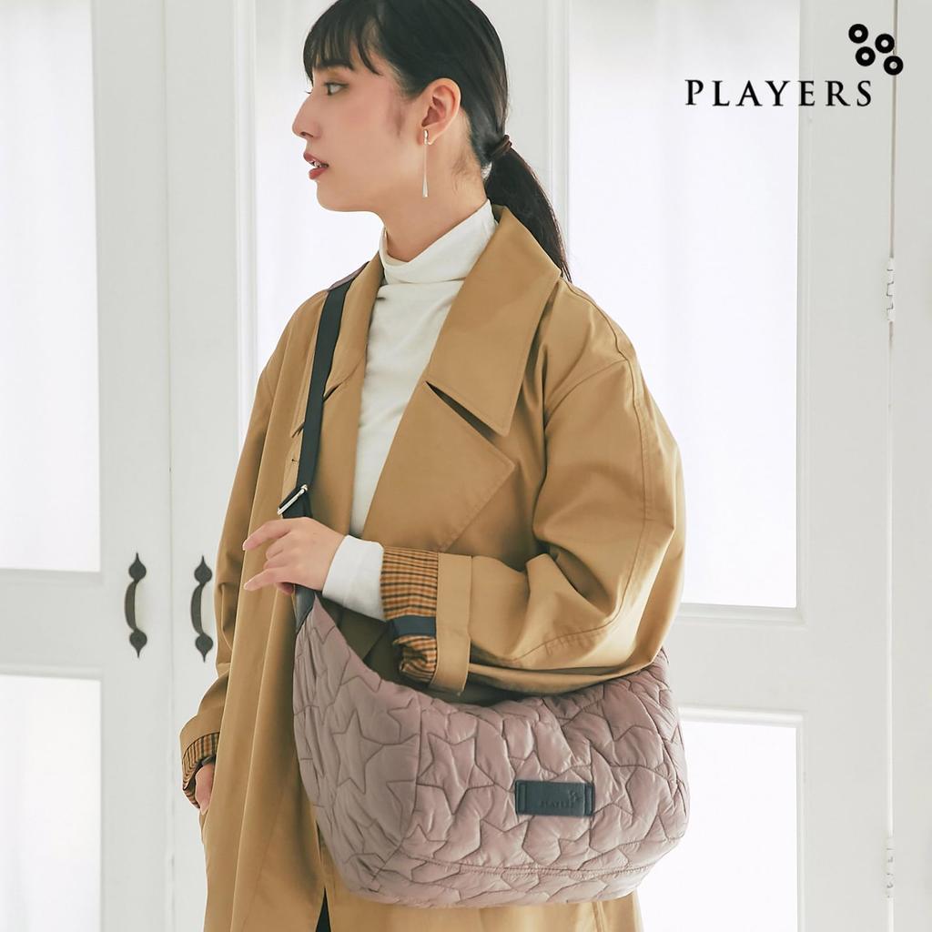 Players Women's Body Bag [Hoshiquilt] 91209506B Mocha, approx. 36cm wide x 23.5cm long x 13cm deep