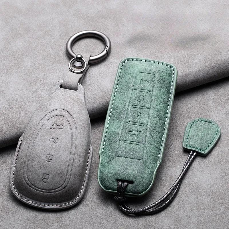 Car Remote Key Case Cover For Great Wall Gwm Wey Coffee01 Coffee02 Wey-X Wey-S Wey-Gt Vv7 Gt8 Leather Key Fob Keychain