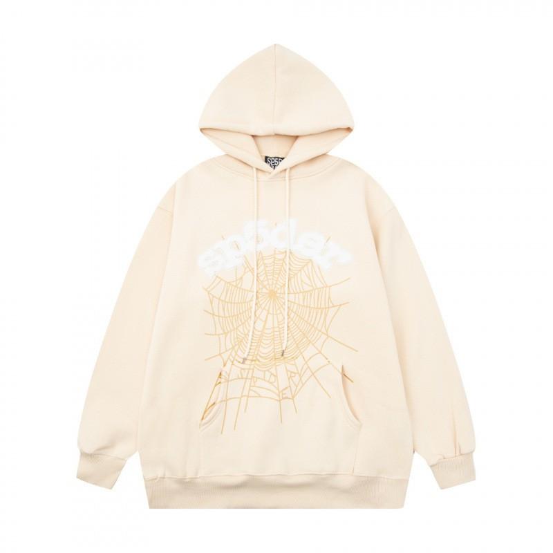 Sp5der Hoodie Unisex Oversized Cotton Pullover With Foil Letter Print Fall Casual Streetwear
