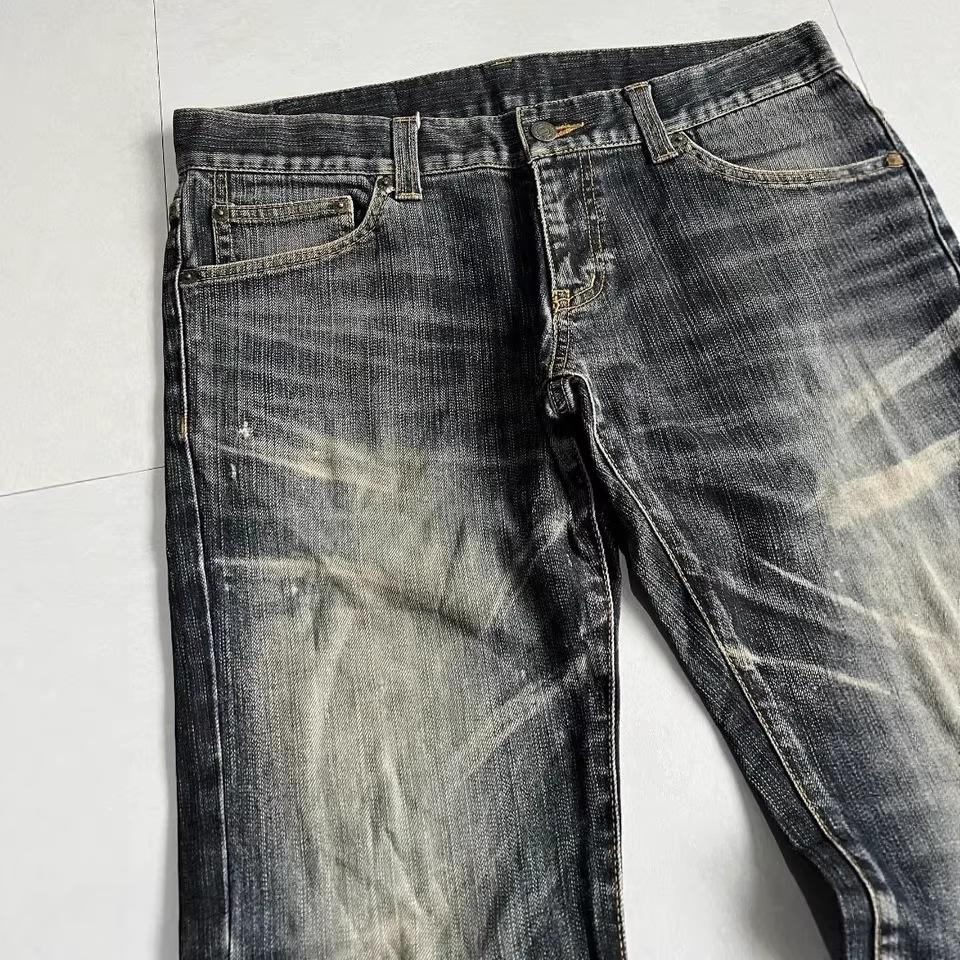 Deeptown Vintage Y2k Bootcut Jeans Mann Distressed Schlagjeans Retro Grunge Streetwear Boyfriend Stil Gewaschene Denim-Hose