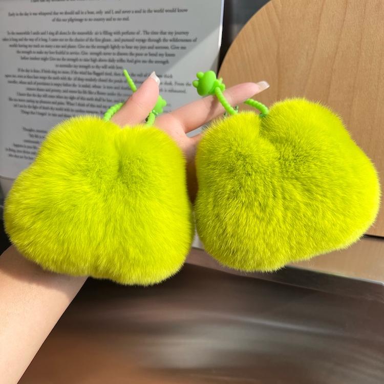 [Niedlicher kleiner Frosch] Echter Rexkaninchenhaar Auto Schlüsselanhänger Anhänger ins Pompon Buchtaschenanhänger Geschenk