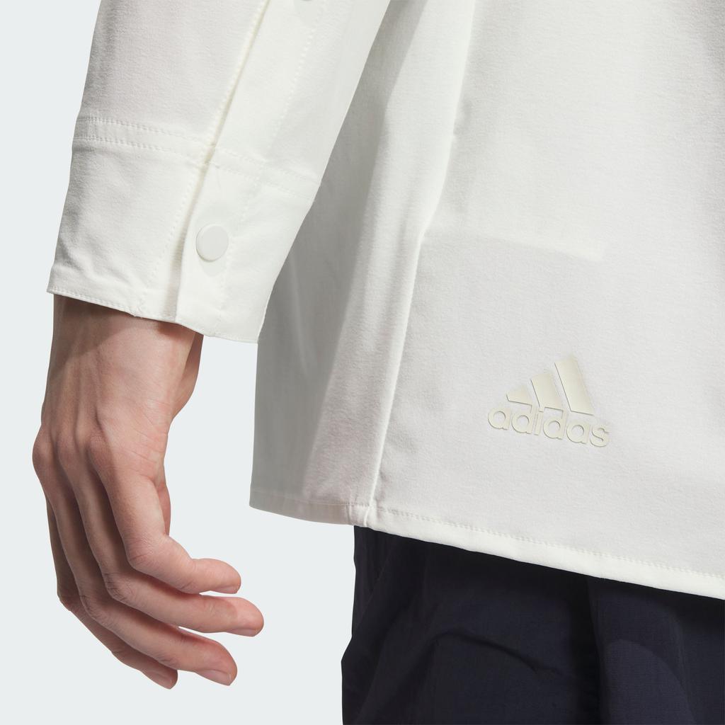 Adidas Small Logo Sports Casual Square Collar Long Sleeve Shirt Men Tops Han-Jade-White JP2596