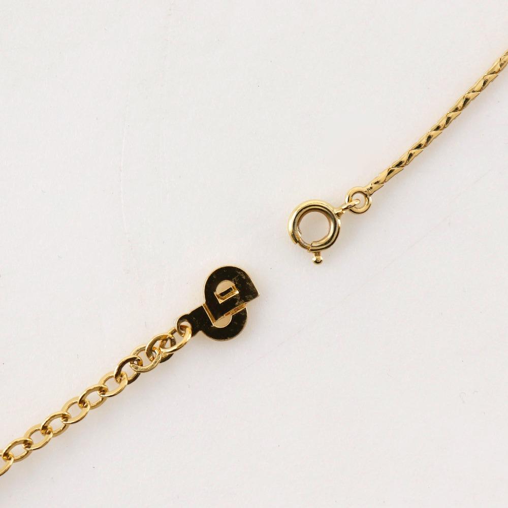 Dior Necklace Plated Gold/Fake pearl/Rhinestone 5g Women Used