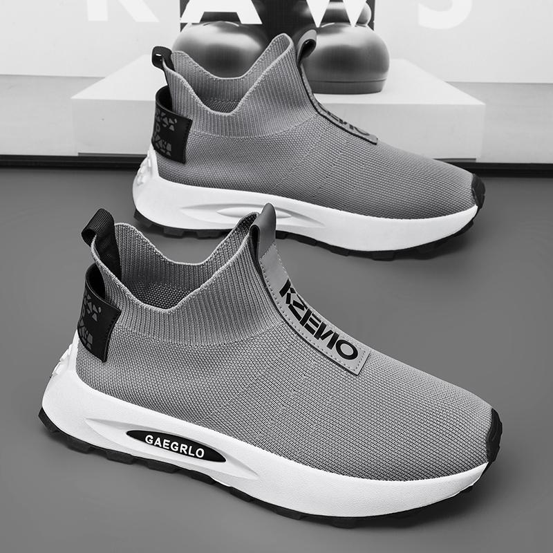 

Fashion Men Casual Shoes Mesh Lightweigh Socks Boots Comfortable Walking Sneakers Comfortable Tennis Shoe Breathable Sport Shoes 39 серый