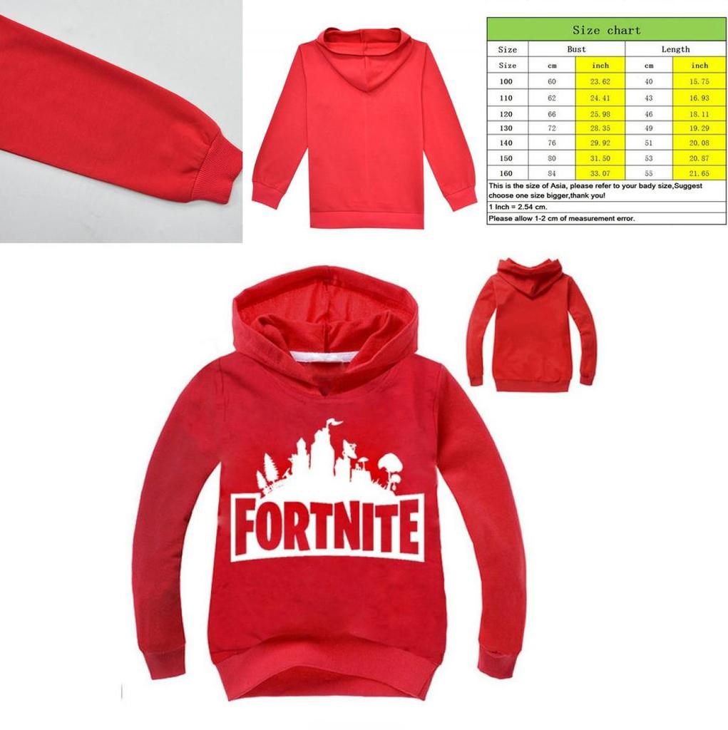 Kids Sleeve Long Hoodie Coat Boys Girls Game Fortnite Printed Sweater Hooded