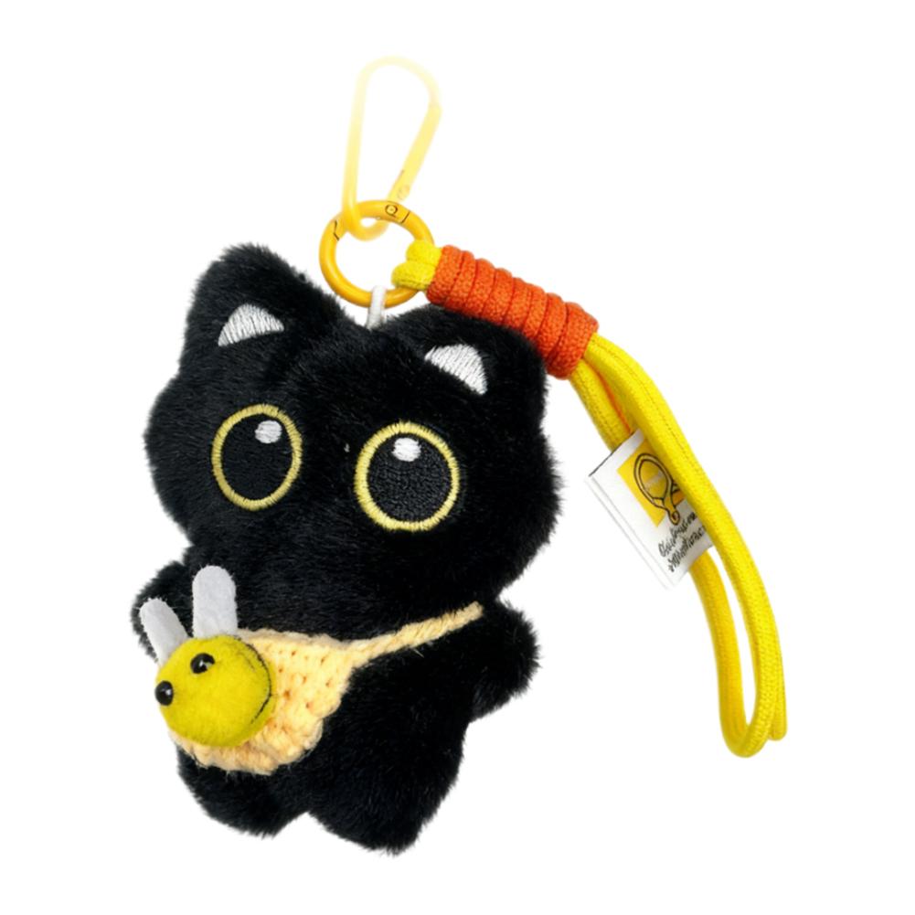 Cute Black Cat Plush Doll Series Toy keychain Decor Bag Pendant For Women Creative Charms Keyring Accessories Gift