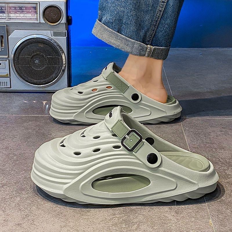 Fashion Shevalues 2025 New Men's Slippers EVA Soft Sole Comfortable Male Hole Shoes Outdoor Leisure Beach Slides Fashion Summer Sandals