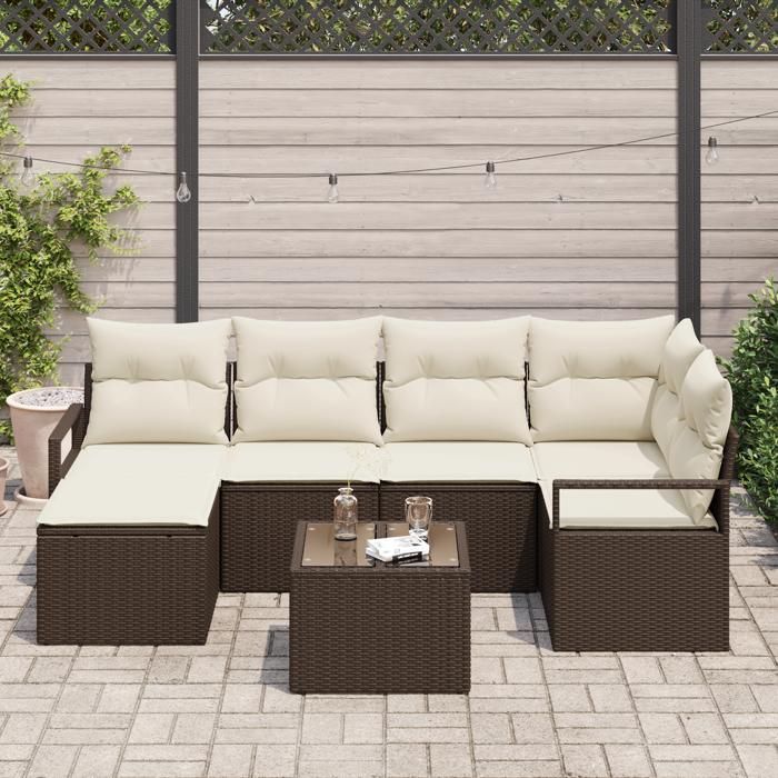 VidaXL Ensemble de Canapés de Jardin de 6 Pièces avec Coussins en Poly Rattan Gris 3346458