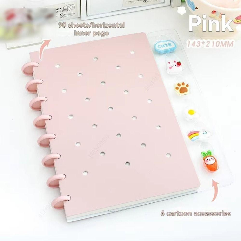 Cartoon A5 Loose-Leaf Book Detachable DIY Binder Journals Multi Color Detachable Notepad Gifts