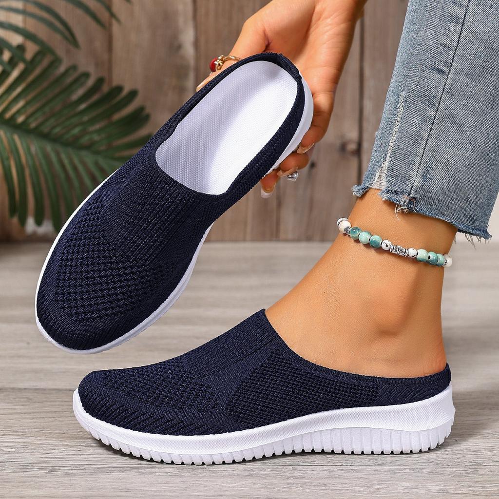 Shoes autumn new large size half slippers breathable and lightweight casual shoes