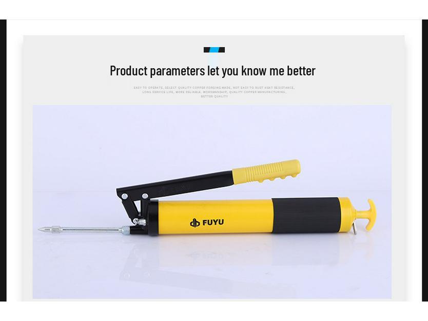 Fuyu 600CC Manual Grease Gun with Single Lever, Portable Labor-Saving Injector for Excavators