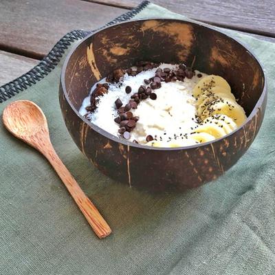 1 Set Food Container Reusable Modern 12-15cm Wooden Natural Coconut Shell Bowl Storage Holder Coconut Shell Bowl