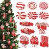 Sugar Christmas Tree Ornaments Wooden Hanging Decorations Mint Candy Cane Lollipop Pendant Home Party Decor Indoor