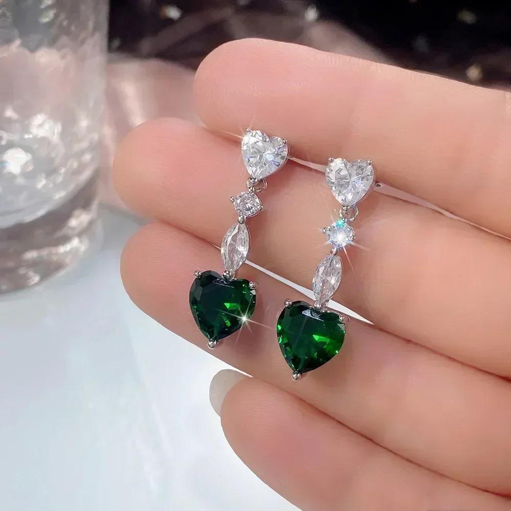 Zircon Oxide Temperament Earrings For Women Attending Banquets Fashion Mosonite Party Jewelry Personality Long Pendant