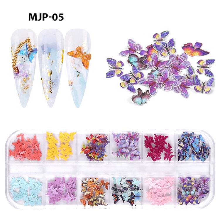 Celebrate Christmas Halloween Nail Sequins Wood Pulp Nail Art Flower for Butterf