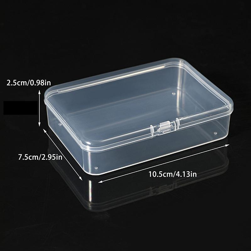 10Pcs Mini Rectangular Plastic Storage Boxes Transparent Dustproof Sturdy Jewelry Packaging Containers for Organization