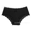 Women’s Seamless Briefs: Bow-Adorned, Antibacterial, Pure Cotton Gusset, Mid-Waist, Lace Thong Briefs for Women