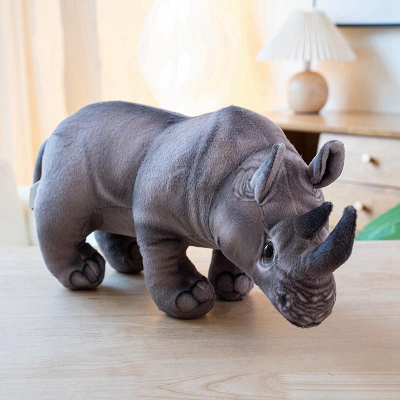 30-45cm Realistic Rhino Plush Toy Stuffed Animal Rhino Pillow  Soft Rhinoceros Kawaii Doll Perfect Birthday Gifts Kid Room Decor