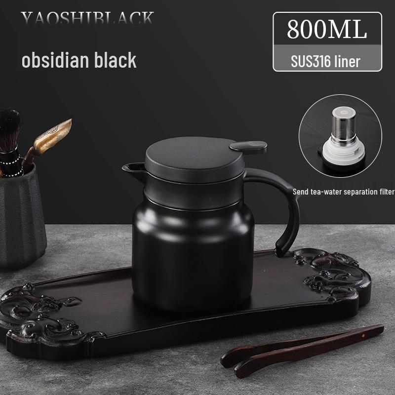 

2025 Smart Insulated Teapot: Large Capacity Stewing Kettle with Tea Infuser and Water Separation 304 Stainless Steel Inner Tank