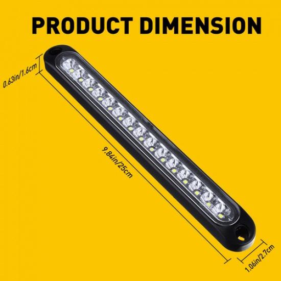 2PCS 10" Sealed Reverse Trailer Backup Turn Tail Strip Light Bar For Truck Car