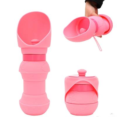 Dog Water Bottle Portable 550ml with Extra-Wide Drinking Cup Soft Foldable Bowl Dog Water Bottle Portable Food Grade Silicone