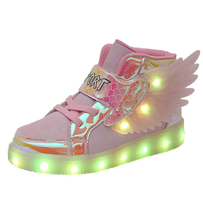 LED Light-Up Kids' Dance Shoes - 7-Color Flashing Sneakers for Boys & Girls, Ages 6-10