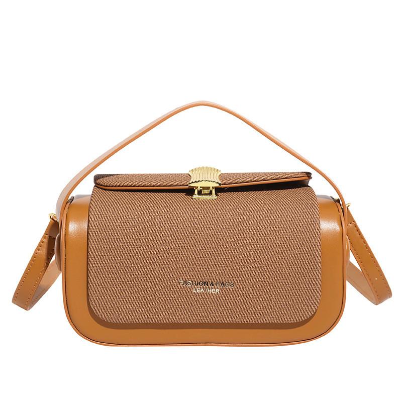Color Solid Vintage Bags Inspired Pu Small Handbag Lock Compartment Use Daily