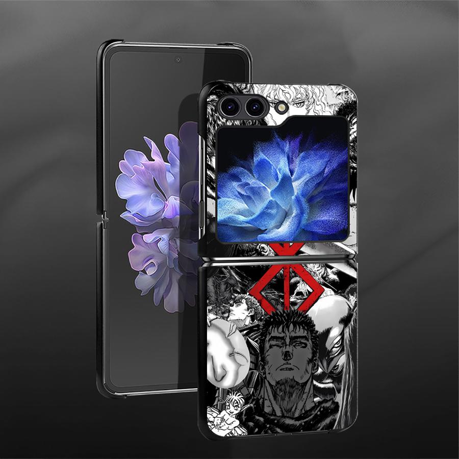 Berserk Comics Anime Cool Back Phone Cover Funda Case for Samsung Galaxy Flip3 Z Flip 7 6 5 4 3 Flip5 Flip7 FE Flip6 Flip4