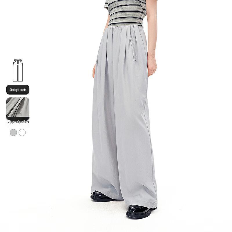 LED IN Women s Cloud-Drape Wide-Leg Casual Pants M