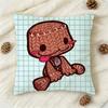 Funny Lbp Sackboy Cartoon Style Double-Sided Printed Square Decorative Cushion Cover For Sofa Living Room Home Decor