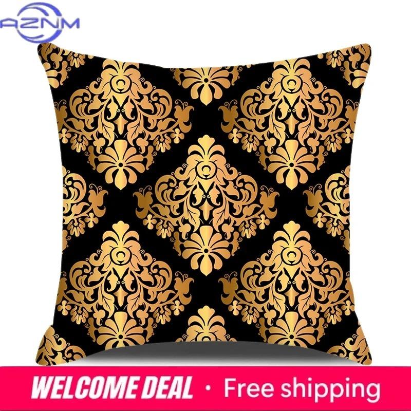European Style Home Decorative Cushion Cover 18X18 Inches Geometric Printed Throw Pillowcase Baroque Decor Pillow Cover For Sofa