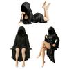 Resin Mysterious Statue Gothic Decor Sitting Statue 3D Sculpture of Mysterious Bookshelf Scary Decoration Bookshelf Decoration