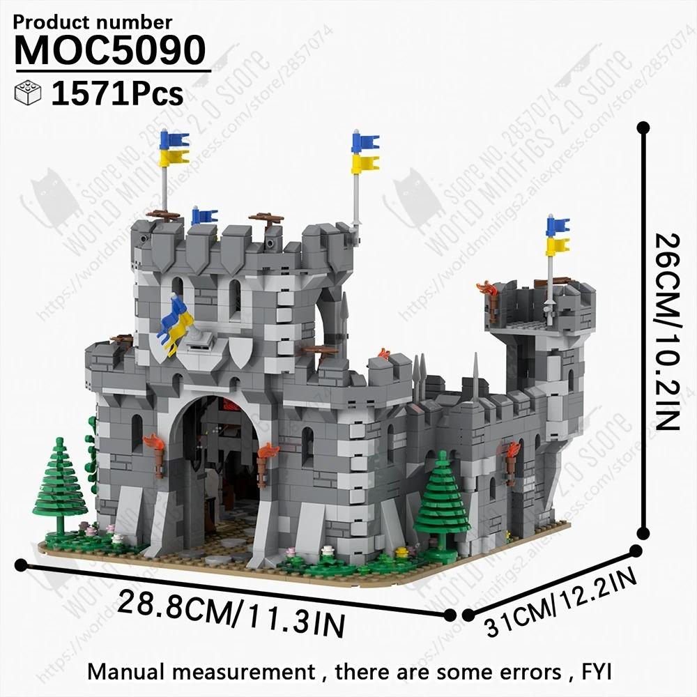 MOOXI MOC Medieval Castle City Wall Tower Architecture Military Building Blocks Adult Set Bricks Assembly Kids Toy Birthday Gift