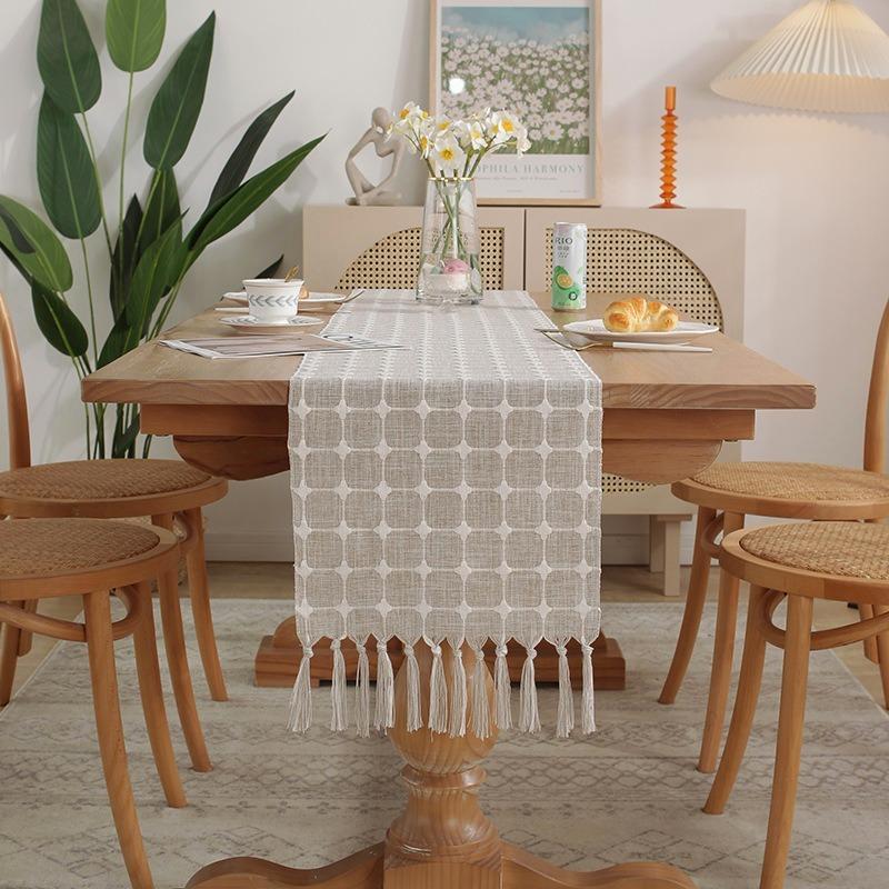 Бохо Фетровая дорожка для стола Декор для обеденного стола Натуральный свадебный домашний — фото 4