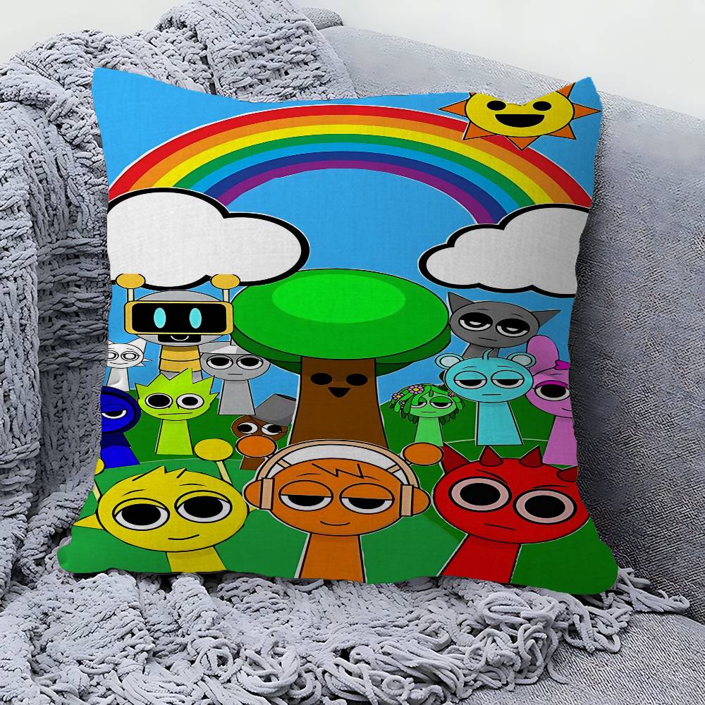 Cartoon S-Sprunki Pattern Cushion Cover Decorative Pillow Sofa Home Decor Case Pillow Cases