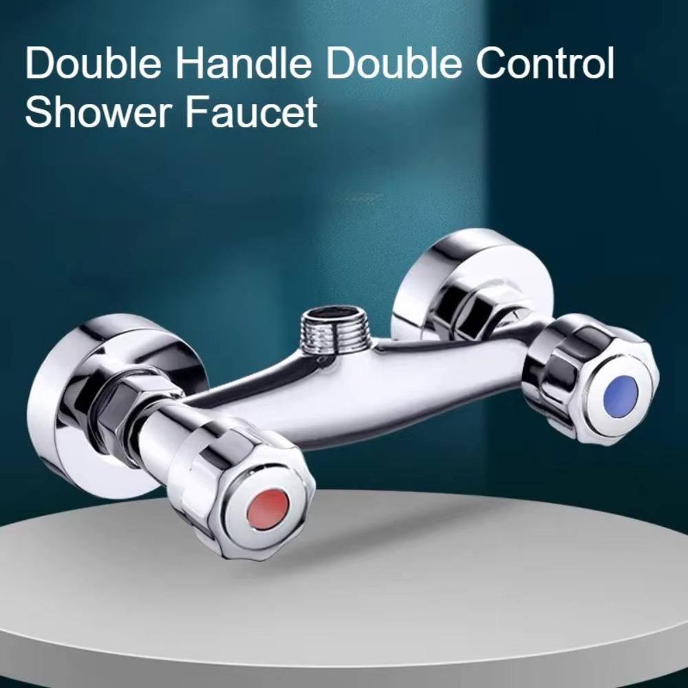 Hot and Cold Out Water Inlet Valve Metal Double Shower Faucet Valve Modern Diverter Valve