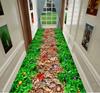 3D Scenic Green Long Corridor Carpets Living Room Decor Non-slip Easy Cleaning Hallway Floor Mat Lobby Carpet Stair Area Rug