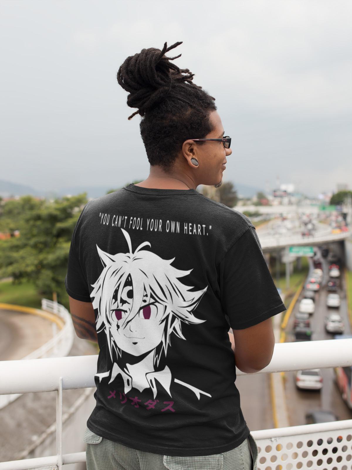 Herren T-Shirt Mens Womens Tees Top Bio Baumwolle Meliodas Seven Deadly Sins Demon Anime Streetwear 4XL