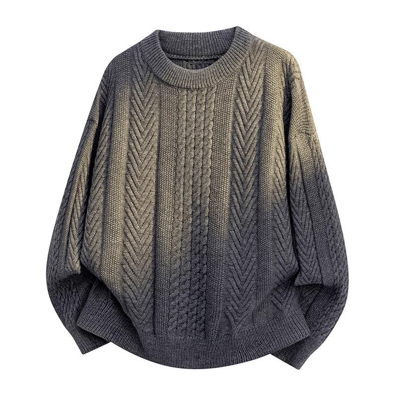 Pullovers Long Sleeves Sweaters Unisex Pure Colour Jumper Autumn Winter Tide Diamond Lattice Twisted Flower Loose Couples Bottoming Knit Sweater